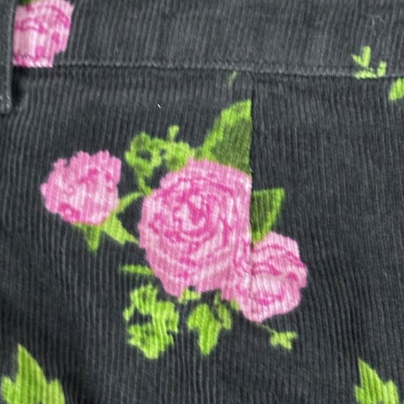 NWT Wild Fable Mini Skirt Corduroy Floral Womens S Dark Cottage Whimsigoth Pink - Picture 7 of 10